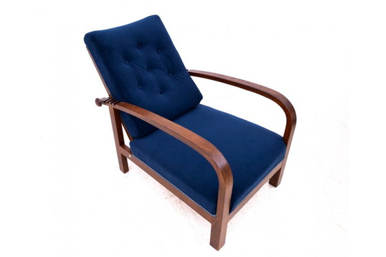 Image 1 of Poltrona Art Déco con schienale regolabile, Polonia, anni Quaranta.