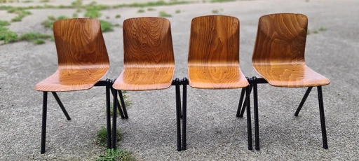 4X Galvanitas Thur Op Seat Chairs d'école