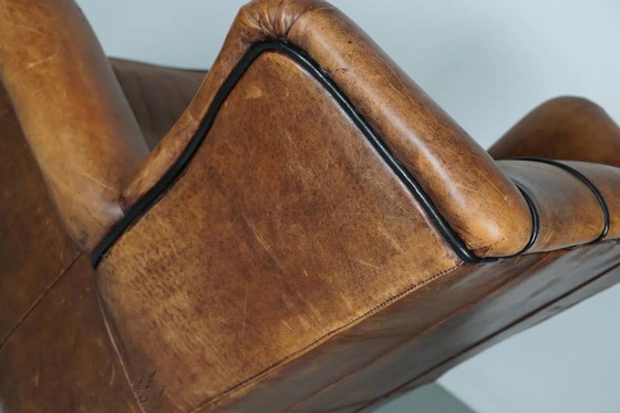 Image 1 of Vintage Nederlandse cognackleurige leren clubfauteuil