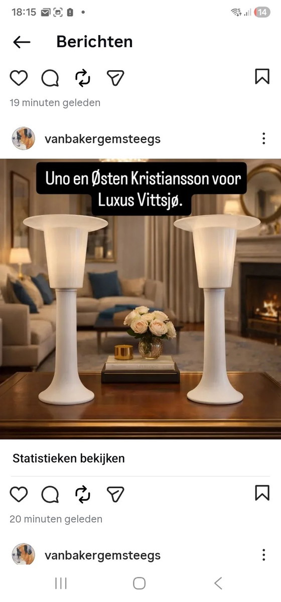 Image 1 of Tischlampen, Uno und Østen Kristiansson für Luxus.