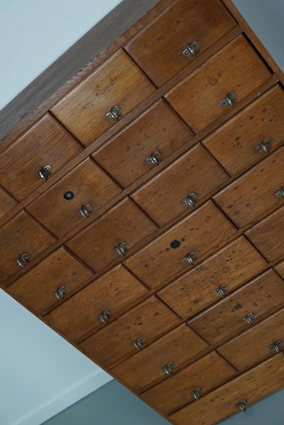 Image 1 of Vintage Duitse grenen en eiken apothekerskast, jaren 1950