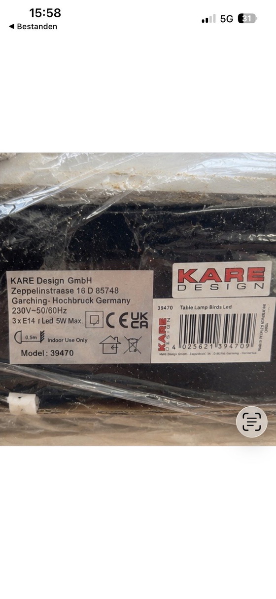 KARE Design Birds LED Tischlampe, neu in Box, Tischlampen, Metall, Kunststoff, Schwarz (Foto 4 von 5)