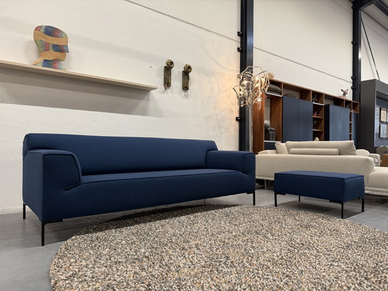 Image 1 of Design on Stock Bloq Sofá 3 Plazas Con Reposapiés Arado Lana Azul