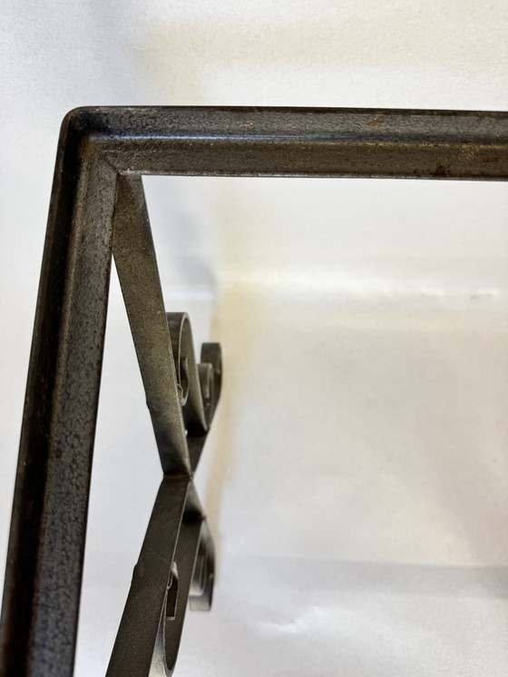 Image 1 of Set of 2 vintage mosaic tables + additional wrought iron base