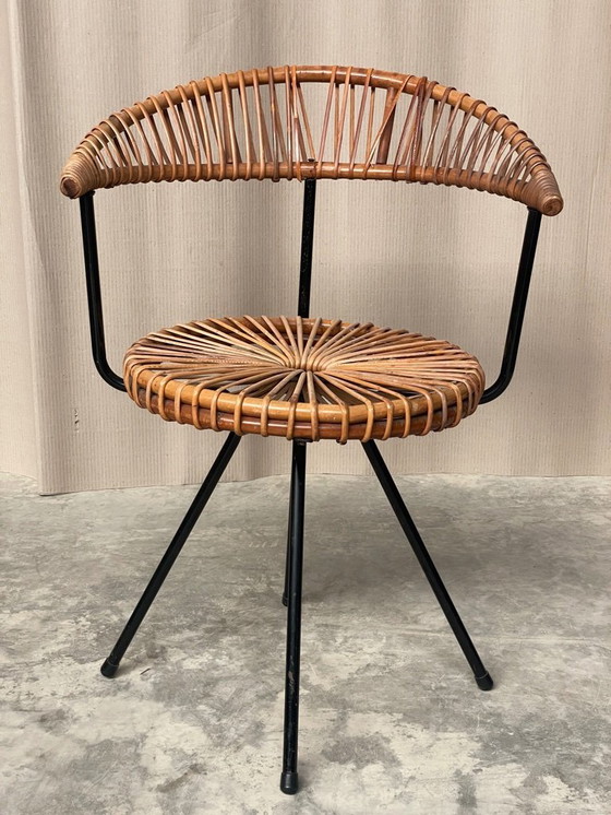 Image 1 of Vintage Dirk Van Sliedregt - Jonkers Noordwolde Rattan Chair