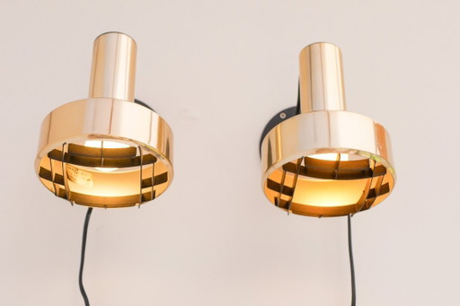 Vintage IKEA Goldene Wandleuchten, Schwedisches Modernes Design, Verstellbare Leselampen.