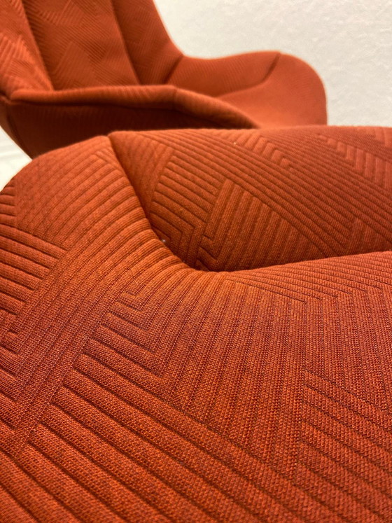 Image 1 of Gelderland 7405 swivel armchair with ottoman | burnt orange