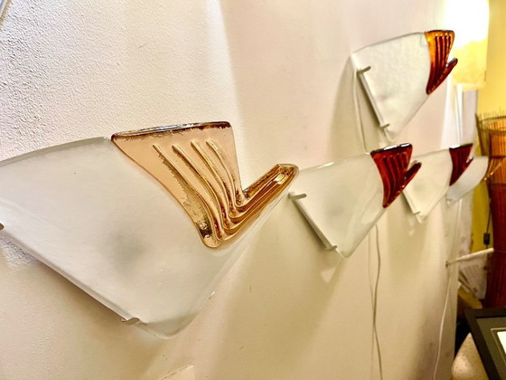 Image 1 of Par de apliques de pared La Murina Glass Murano, Italia 1980