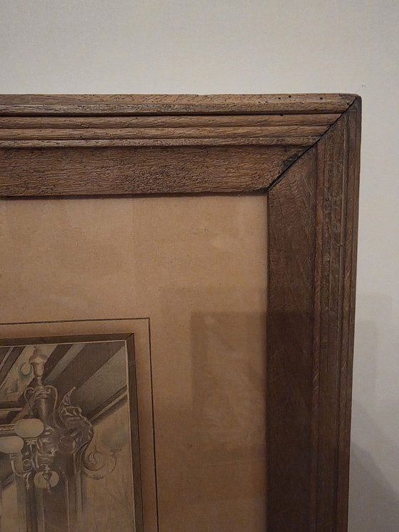 Antique watercolor (1898), Antwerp, F.A. Wärngren, Framed, Art, Glass, Paper, Beige (photo 10 of 15)
