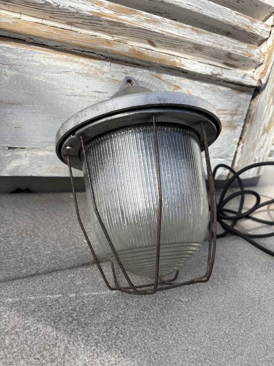 Image 1 of Vintage Industrial Bunker Ceiling Light