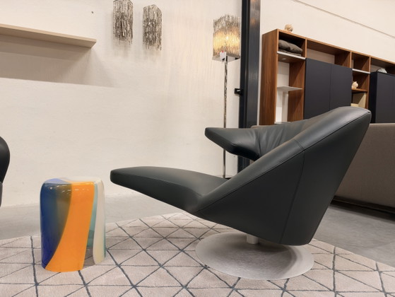Leolux Parabolica Swivel Armchair green leather (photo 3 of 11)