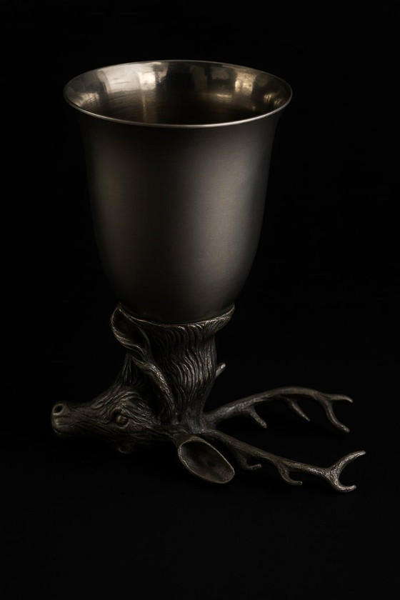 Image 1 of Vintage Mauro Manetti hert stijgbeugelbeker