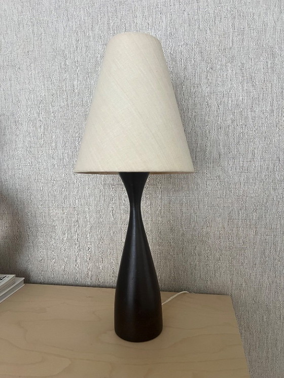 Image 1 of Vintage Ikea Lans tafellamp donker hout