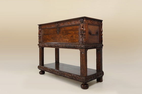 Image 1 of 16th Century Italian Renaissance Cabinet in Walnut with Rich Carvings