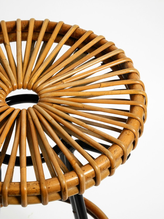 Image 1 of Sgabello da bar in bambù originale del 1960 di Dirk VAN SLIEDREGT per Rohé Noordwolde Paesi Bassi