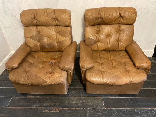 2x Fauteuils de milieu de siècle Patchwork