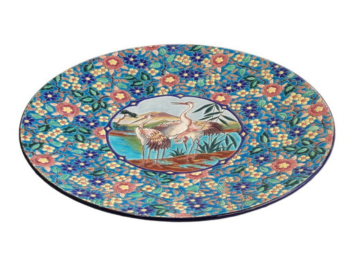 Grand assiette murale Emaux de Longwy