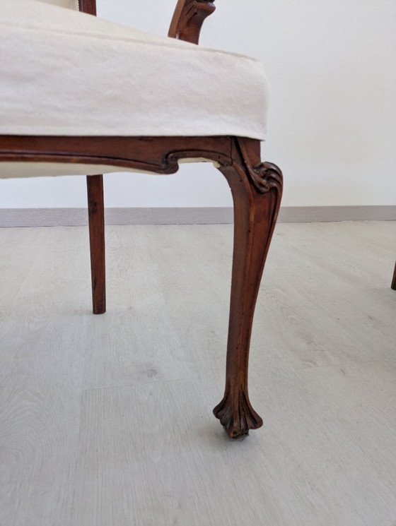 Image 1 of Art Nouveau - Sessel (2) - Holz, Stoff