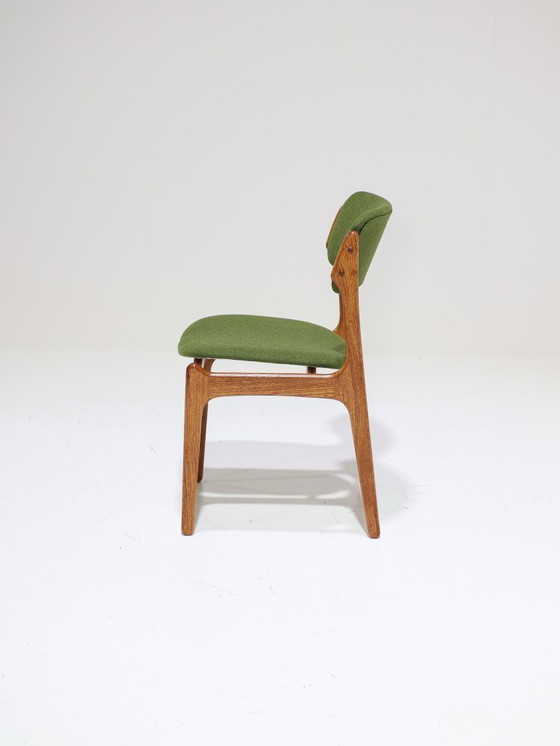 Image 1 of 8 sedie da pranzo Erik Buch 49 in teak verde vintage danese