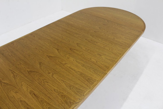 Vintage Danish Large Round Extendable Dining table 1960s – Wood (photo 3 of 8)