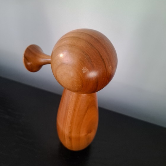 Image 1 of Vintage houten trompetvogel Deens design