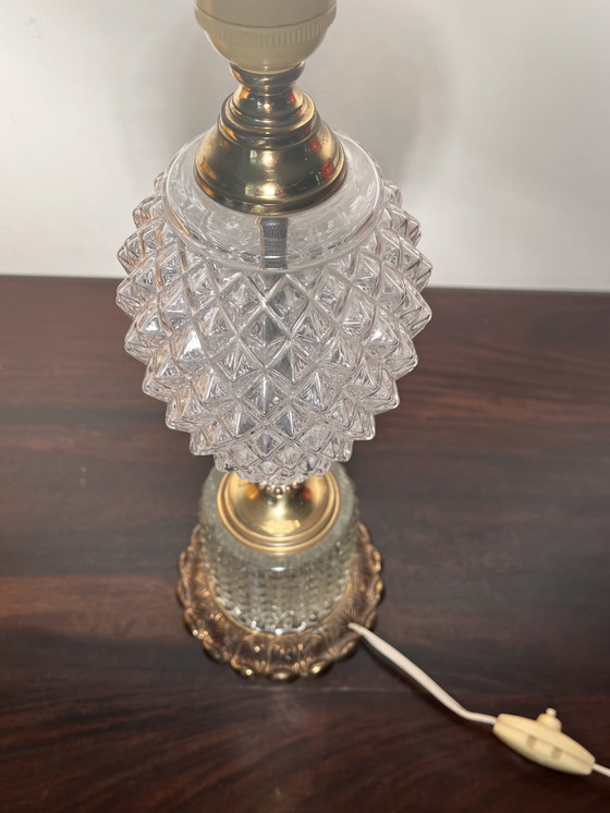 Image 1 of Lampe de table 1960 Ananas en relief Verre poli