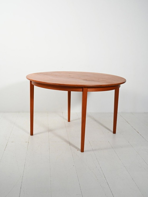 Image 1 of Round extendable teak table by Svante Skogh