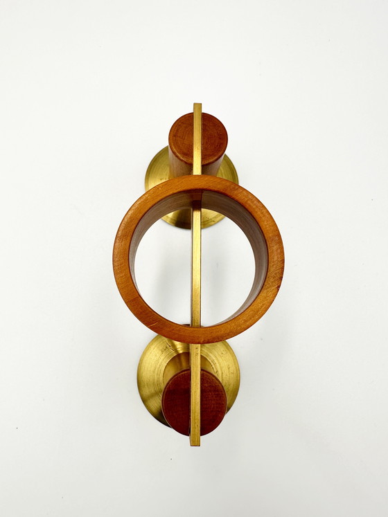 Image 1 of Danish Design Candlestick Teak and Brass