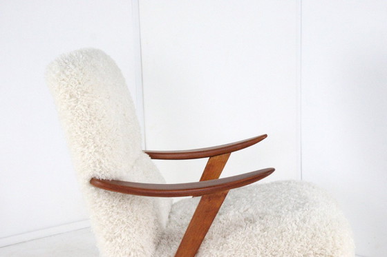 Image 1 of Poltrona vintage imbottita color crema modello 'Almere' | 2 pezzi disponibili