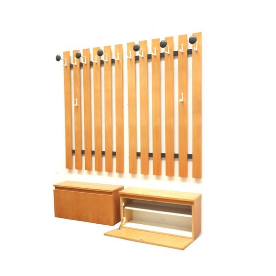 Image 1 of Large vintage coat rack with sideboard made in the 1970s