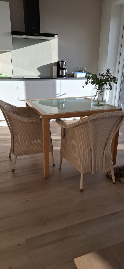 Lloyd Loom – 4 Esszimmerstühle aus Korbgeflecht