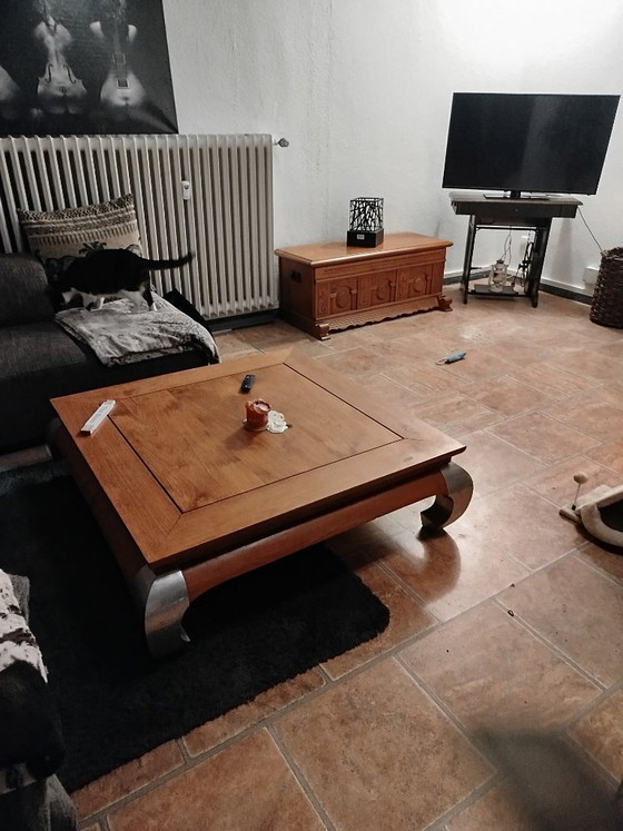 Image 1 of Jan de Bouvrie Design Opiumtisch Teak solid Aluminium“.