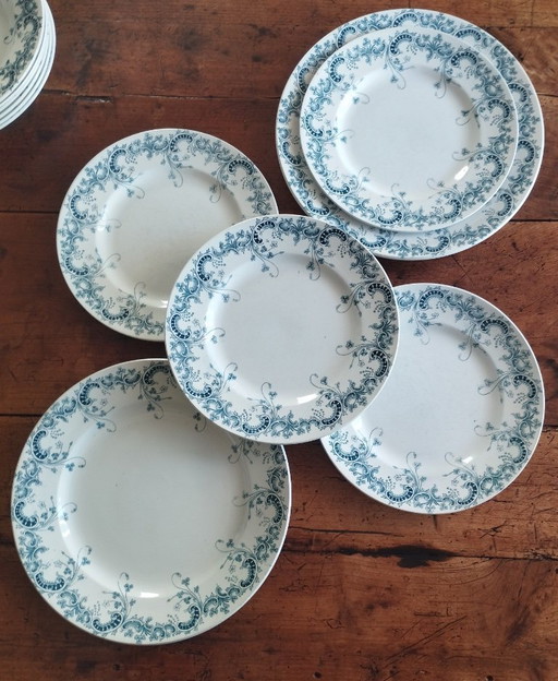 Servizio di piatti "bizantini" in pietra di ferro Saint-Amand & Hamage