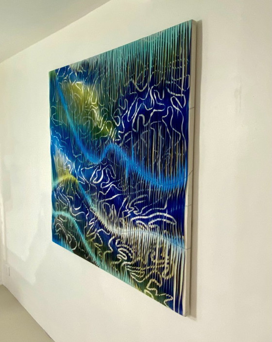 Image 1 of Textile sculpture painting. ref Nordic Shards