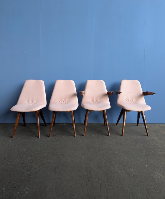 Image 1 of 4x vintage teak eetstoelen G.J. van Os Culemborg