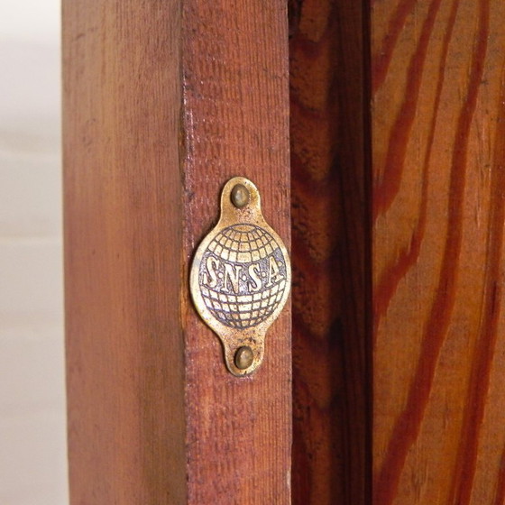 Image 1 of Separador de ambientes S.N.S.A. con listones de pino estilo Baumann, década de 1950.