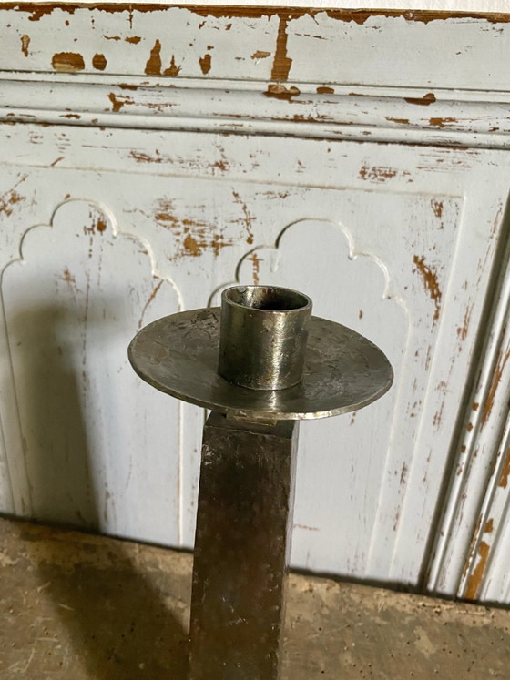 Bougeoir brutaliste – vintage, Bougeoirs et chandeliers, Métal (photo 9 of 11)