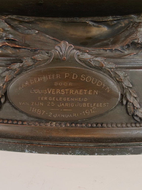 Image 1 of Rare Brass Sailing Ship – Signed and Made in 1912