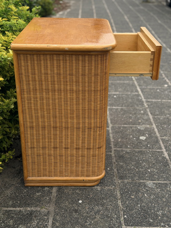 Image 1 of 1970s rattan chest of drawers