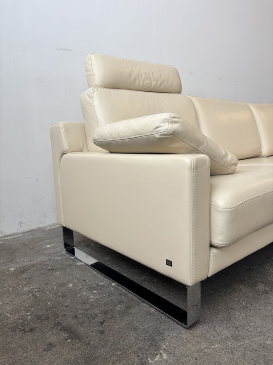 Rolf Benz EGO Leather Corner Sofa Design Couch beige (photo 8 of 10)