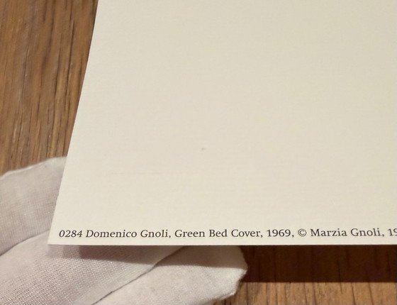 Image 1 of Domenico Gnoli (1933-1970), Green Bed Cover, 1969, copyright Marzia Gnoli, 1994, Printed in the Netherlands