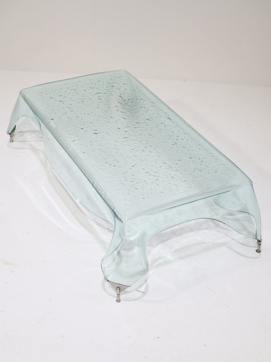 Image 1 of Glass handkerchief coffee table Italian 1980s