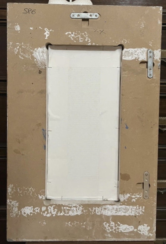 Image 1 of Designer mirror measures 21 x 45 cm, finished size in frame 43 x 67 cm