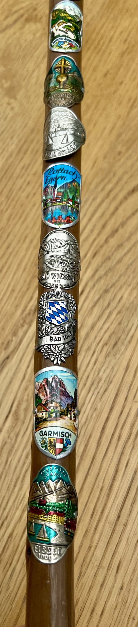 Image 1 of Two nostalgic walking sticks with enameled coats of arms from all over Europe