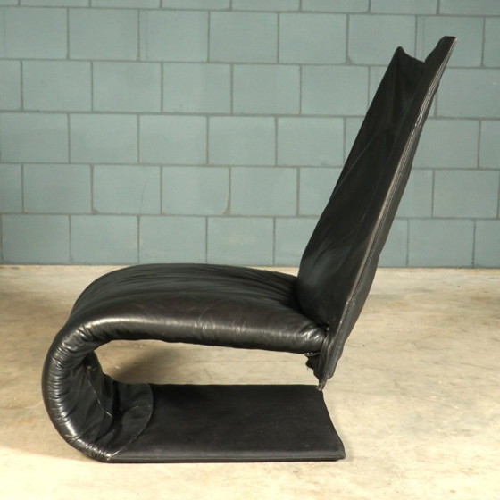 Fauteuil lounge vintage « Zen » – Claude Brisson – Ligne Roset – Années 1980 – Leather (photo 6 of 13)