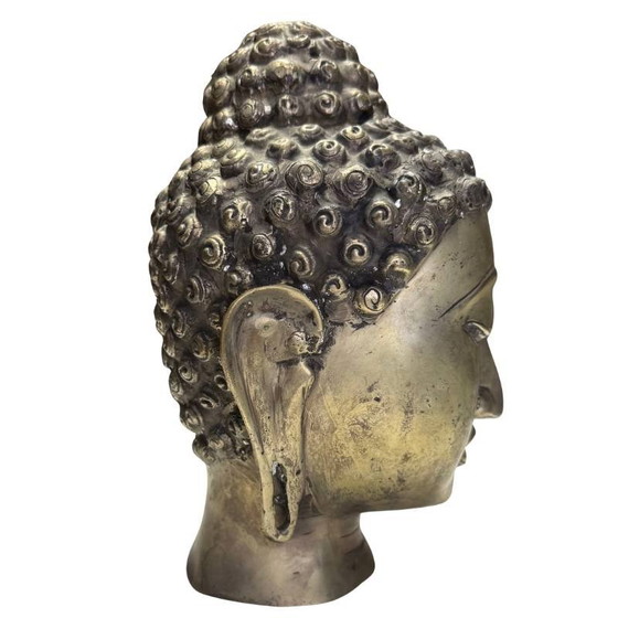 Tête de Bouddha en Bronze Thaï-Laotien – Antique – Sculptures, Aziatisch (photo 3 of 8)