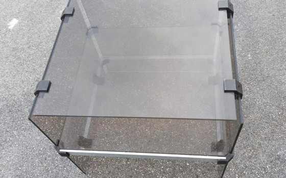 Image 1 of Vintage smoked glass side table