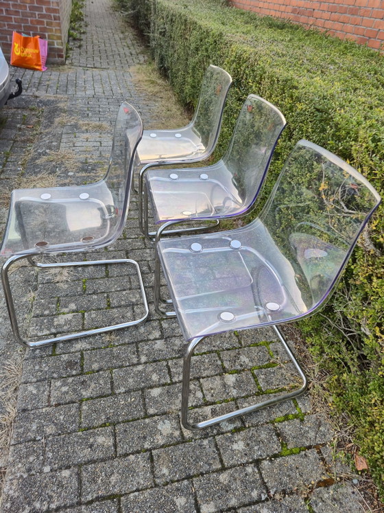 Chaises de salle à manger design Ikea Tobias, Métal, Plastique, Argenté (photo 7 sur 8)