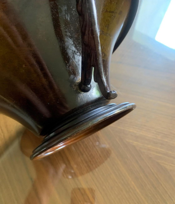Art déco – Aegte Ildfast, Dänemark, 1930 – Patinierte Bronze und geschnitzte Griffe mit Faunmotiven, selten (photo 9 of 13)
