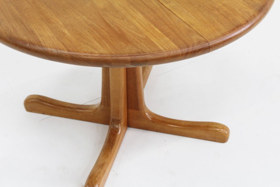 Image 1 of Vintage Danish round extendable dining table solid teak